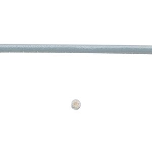 Cord, leather and cotton (dyed), grey, 2.5mm zigzag-stitched round. Sold per 5-yard section.