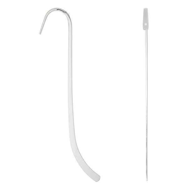 Bookmark, silver-plated steel, 5 inches long with 1.5mm hole. Sold per pkg of 12. image number 0