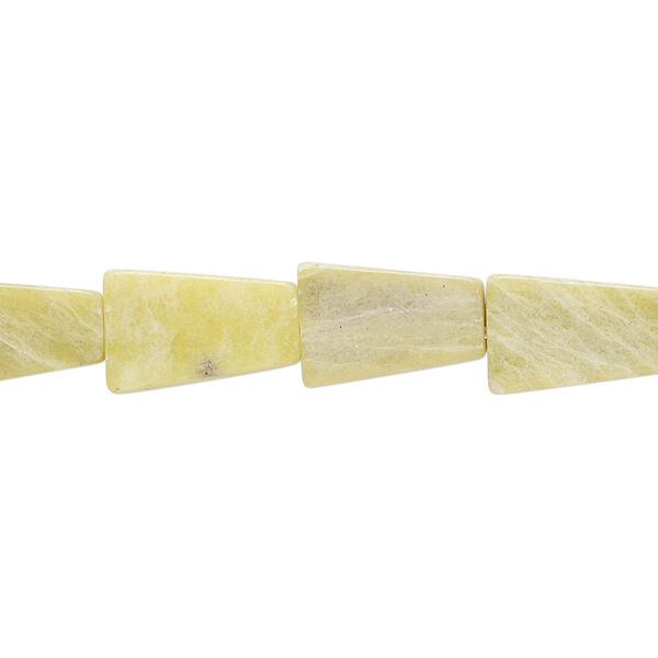 Olive new "jade" 1pkg1, flat trapezoid bead natural 15 inch 12x8mm-14x9mm image number 0