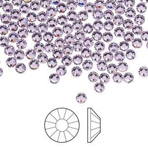 Flat back 1440pk violet foil back, Preciosa Viva 12® Czech crystal rhinestone 3-3.2mm chaton rose round SS12