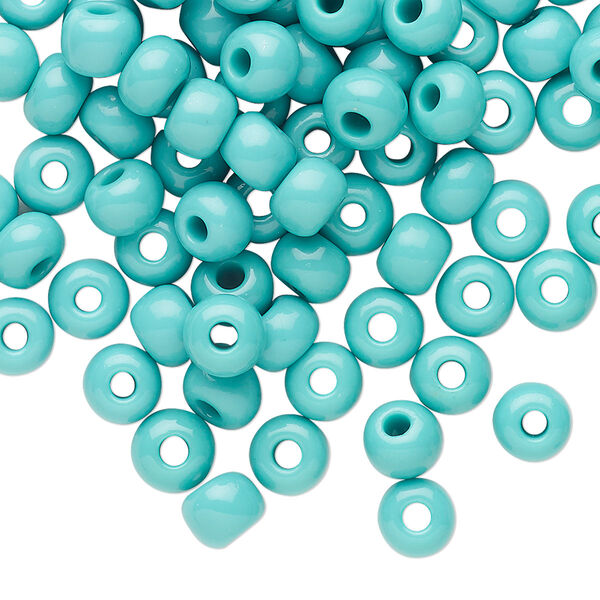 Seed bead, Preciosa Ornela Czech glass, pkg/50g, #2 rocaille, opaque seafoam, (63130). image number 0