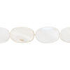 Mother-of-pearl shell 1pkg1, flat oval bead 15 inch white 14x10mm-15x10mm image number 0