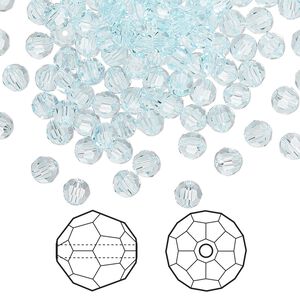 Bead 720pk light Azore, Swarovski® 4mm round 5000