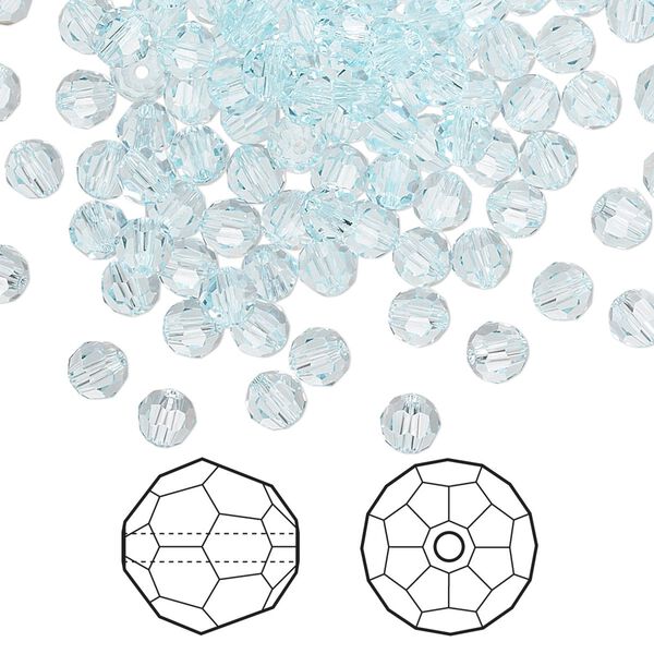 Bead 720pk light Azore, Swarovski® 4mm round 5000 image number 0