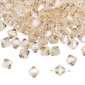 Bead 24pk crystal honey, Preciosa Czech crystal 6mm bicone