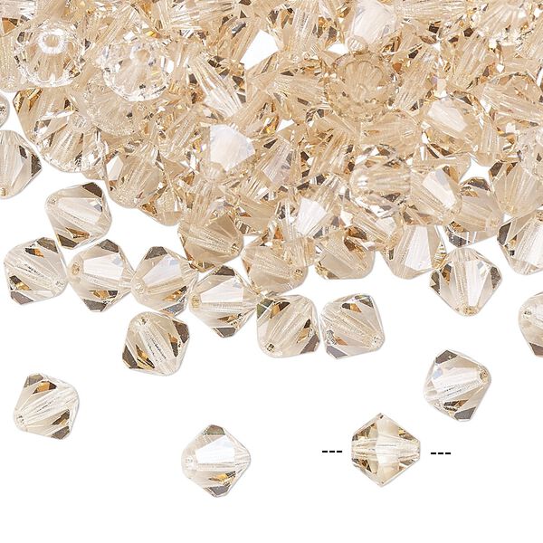 Bead 24pk crystal honey, Preciosa Czech crystal 6mm bicone image number 0