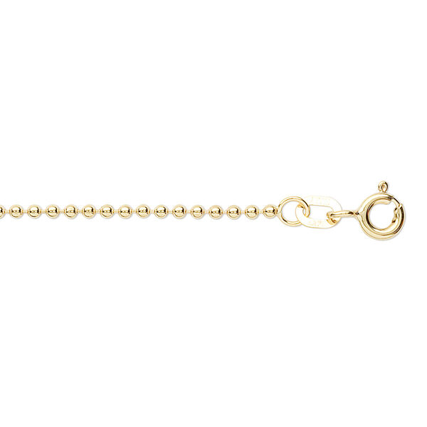 Chain, Gossamer™, 14Kt gold, 1.2mm ball, 24 inches with springring clasp. Sold individually. image number 0