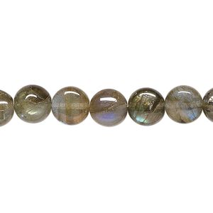 Labradorite 1pkg1, flat round bead natural 15.5-16 inch 8mm