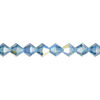 Bead 1pkg24 Malibu blue AB, Preciosa Czech crystal, 6mm bicone image number 0