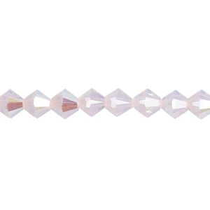 Bead 24pk rose water opal shimmer, Crystal Passions® 6mm bicone 5328