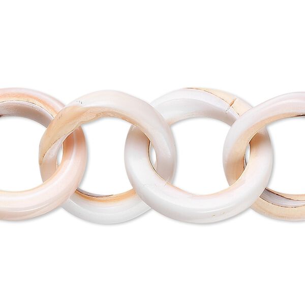 Chain, red lip shell (natural), 21mm round cable, Mohs hardness 3-1/2. Sold per 16-inch strand. image number 0