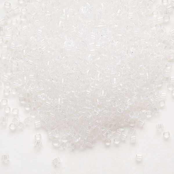 Seed bead, Delica®, glass, pkg/50g, #11 round, transparent crystal clear (DB-0141). image number 0