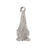 Charm 1pkg4, imitation rhodium-plated "pewter" (zinc alloy) / enamel, pink / black / white, 29x13mm, gnome / awareness ribbon image number 1