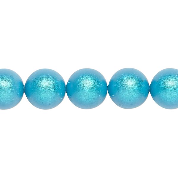 Pearl 25pk iridescent dark turquoise, Crystal Passions® 10mm round 5810 image number 0