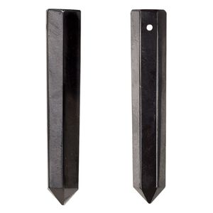 Shungite 1pkg1, hand-cut faceted point focal natural 48x9mm-50x40mm