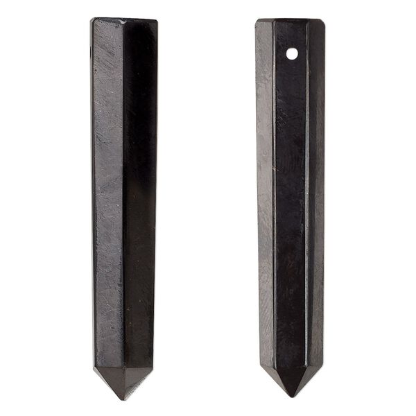 Shungite 1pkg1, hand-cut faceted point focal natural 48x9mm-50x40mm image number 0