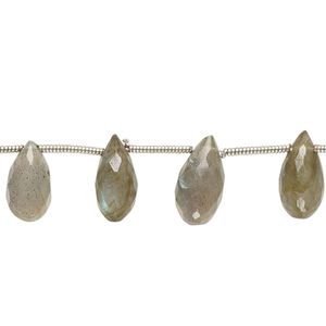 Labradorite 1pkg17, hand-cut top-drilled faceted teardrop bead natural 10x6mm-13x7mm