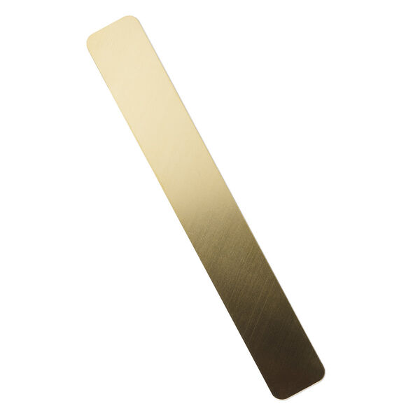Sheet, copper and zinc, jeweler's bronze, half-hard, 7x1-inch rectangle with rounded corners, 22 gauge. Sold individually. image number 0