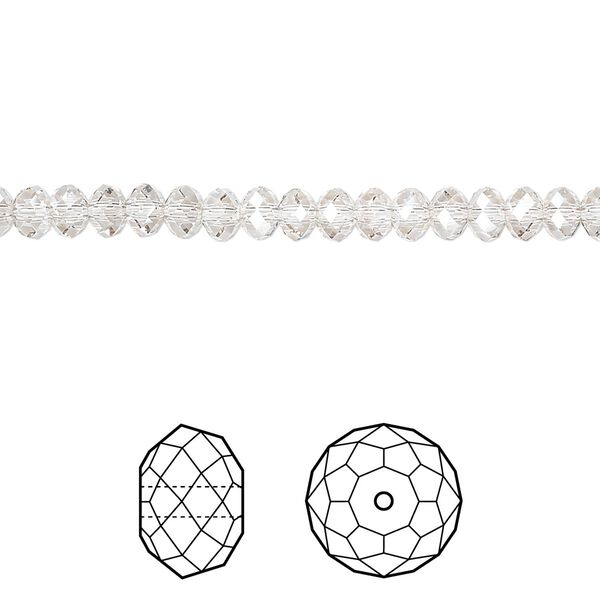 Bead 12pk crystal silver shade, Crystal Passions® 4x3mm rondelle 5040 image number 0