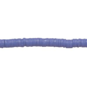 Bead, polymer clay, opaque purple, 4x1mm heishi. Sold per pkg of (2) 15-1/2" to 16" strands.
