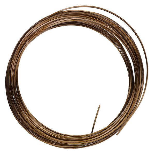 Wire, ParaWire™, vintage bronze-finished copper, square, 21 gauge. Sold per 7-yard section. image number 0
