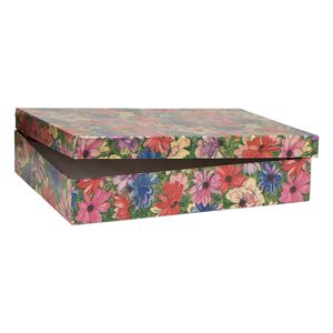 Gift box, metallic floral, 7 x 5 x 1-1/4 inch rectangle with cotton filling. Sold per pkg of 10.