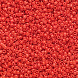 Seed bead, Ming Tree™, glass, pkg/1 pound, #11 round, opaque red.