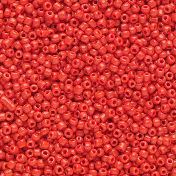 Seed bead, Ming Tree™, glass, pkg/1 pound, #11 round, opaque red. image number 0