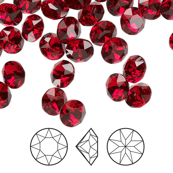 Chaton 12pk scarlet foil back, Crystal Passions® 6.14-6.32mm round SS29 1088 image number 0
