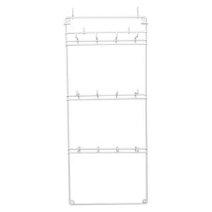 Wall display, painted steel, white, 26 x 11 x 4-1/2 inches with mounts and top hooks. Sold per pkg of 5.