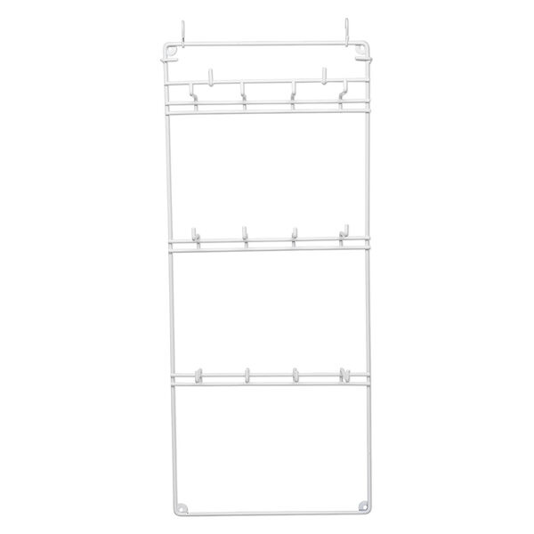 Wall display, painted steel, white, 26 x 11 x 4-1/2 inches with mounts and top hooks. Sold per pkg of 5. image number 0