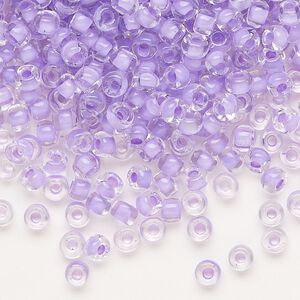Seed bead, Dyna-Mites™, glass, translucent inside color lilac, #6 round. Sold per 1/2 kilogram pkg.