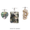 Pendant mix, epoxy / multi-shell (natural / dyed / assembled) / imitation rhodium-finished brass, mixed colors, 26x25mm-70x70mm mixed shape. Sold per pkg of 3. image number 2