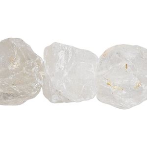 Quartz crystal 1pkg1, rough nugget bead natural 15.5-16 inch medium