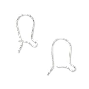 Ear wire kidney 1pkg10 sterling silver-filled, 17mm straight / open loop, 21 gauge 5 pair