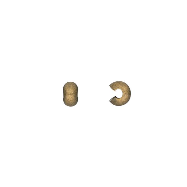 Crimp cover, antique gold-plated brass, 5mm round. Sold per pkg of 100. image number 0