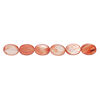 Mother-of-pearl shell 1pkg1, flat oval bead 15 inch tulip 35x25mm-35x26mm image number 1
