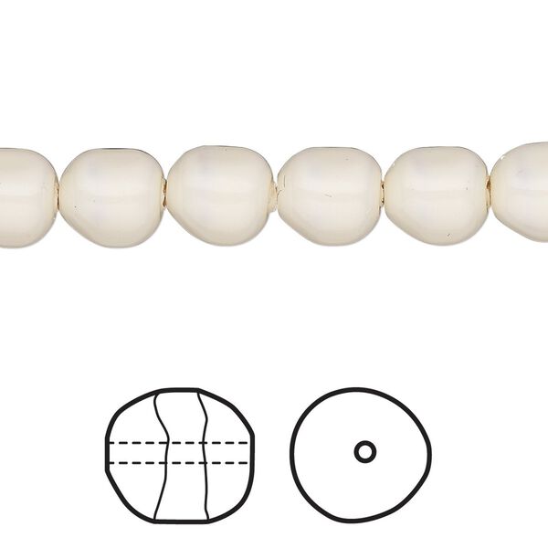 Pearl 10pk ivory, Crystal Passions® 8mm baroque 5840 image number 0