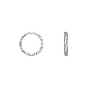 Split ring, stainless steel, 12mm round. Sold per pkg of 50.