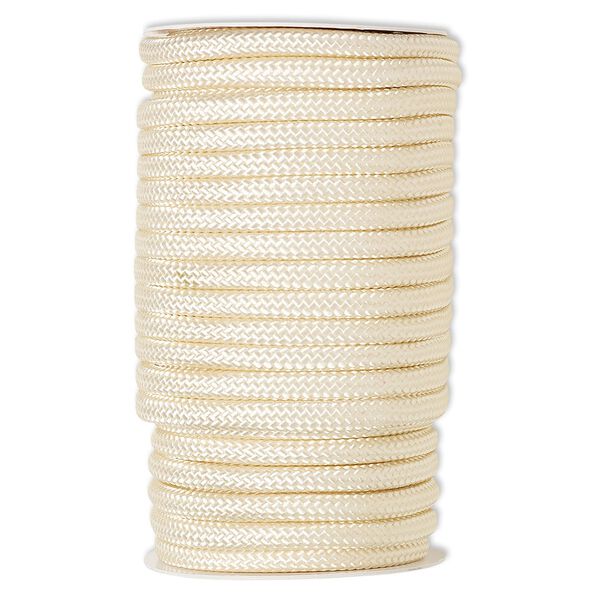 Cord, nylon, beige, 8mm braided. Sold per 60-foot spool. image number 0