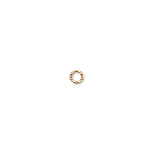 Jump ring, gold-plated brass, 4mm round, 2.4mm inside diameter, 20 gauge. Sold per pkg of 100. image number 0
