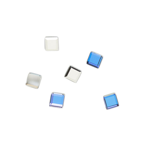 Flat back 6pk crystal heliotrope, Preciosa Czech crystal rhinestone 4mm cube image number 0