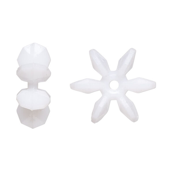 Bead, acrylic, opaque white, 18x7mm paddle wheel. Sold per pkg of 250. image number 0