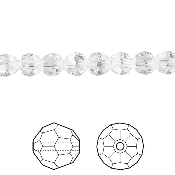 Bead 12pk crystal moonlight, Crystal Passions® 6mm round 5000 image number 0
