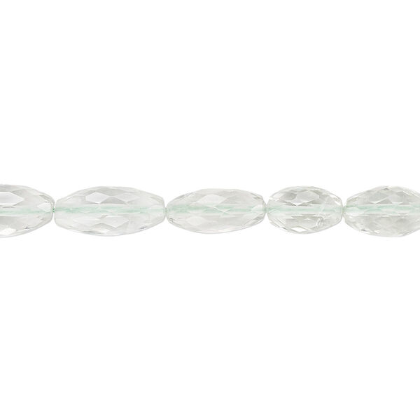 Green quartz 1pkg1, hand-cut faceted oval bead A- grade, 8 inch 9x5mm-13x6mm image number 0