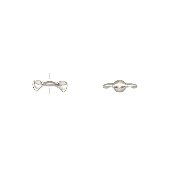 Bead cap, Amoracast®, sterling silver, 9x3mm cat ears, fits 4-8mm round bead. Sold individually. image number 0