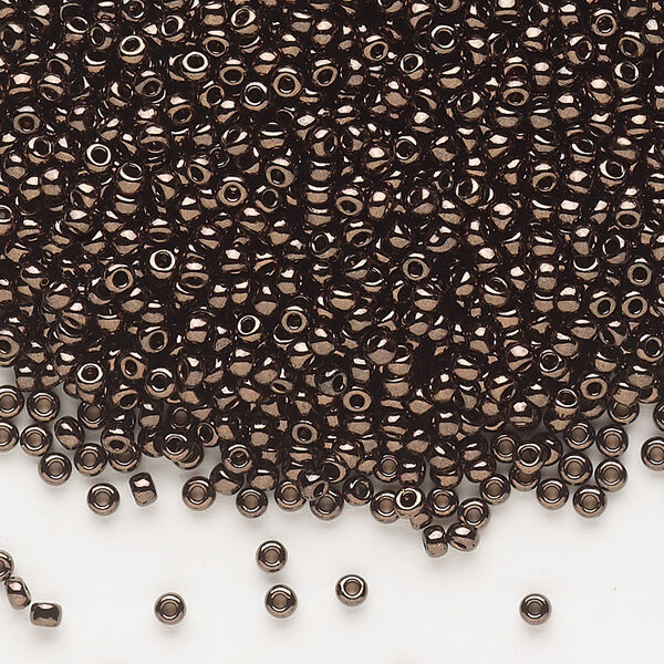 Seed bead, Dyna-Mites™, glass, pkg/1/2kg, #11 round, opaque iris dark bronze, (926 11/0 RR). image number 0