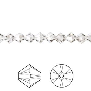 Bead 24pk crystal silver shade, Crystal Passions® 6mm bicone 5328
