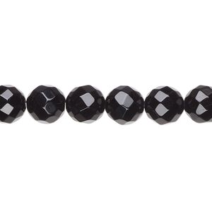 Black onyx 1pkg1, faceted round bead 15.5-16 inch 8mm