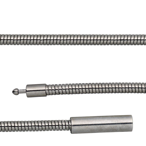 Chain, gunmetal-plated brass, 3mm omega, 7-1/2 inches with pop-style clasp. Sold individually. image number 0